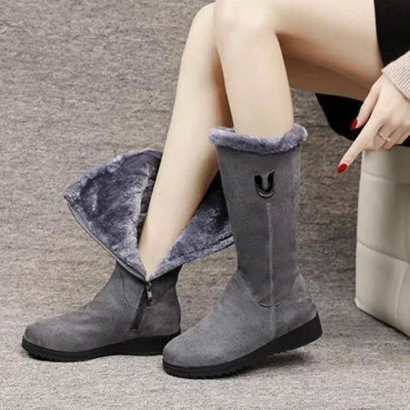 Women Warm Chelsea High Fur Boots