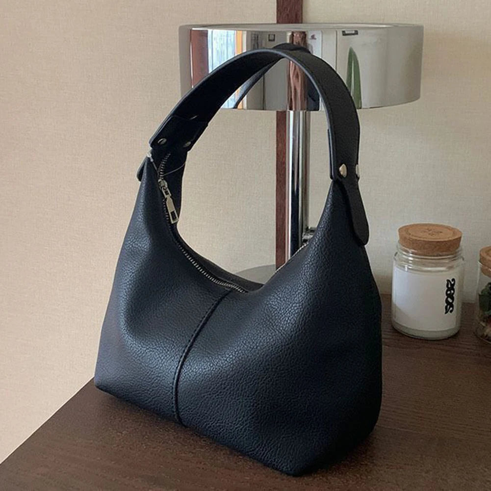 Small Causal Leather Tote Handbag